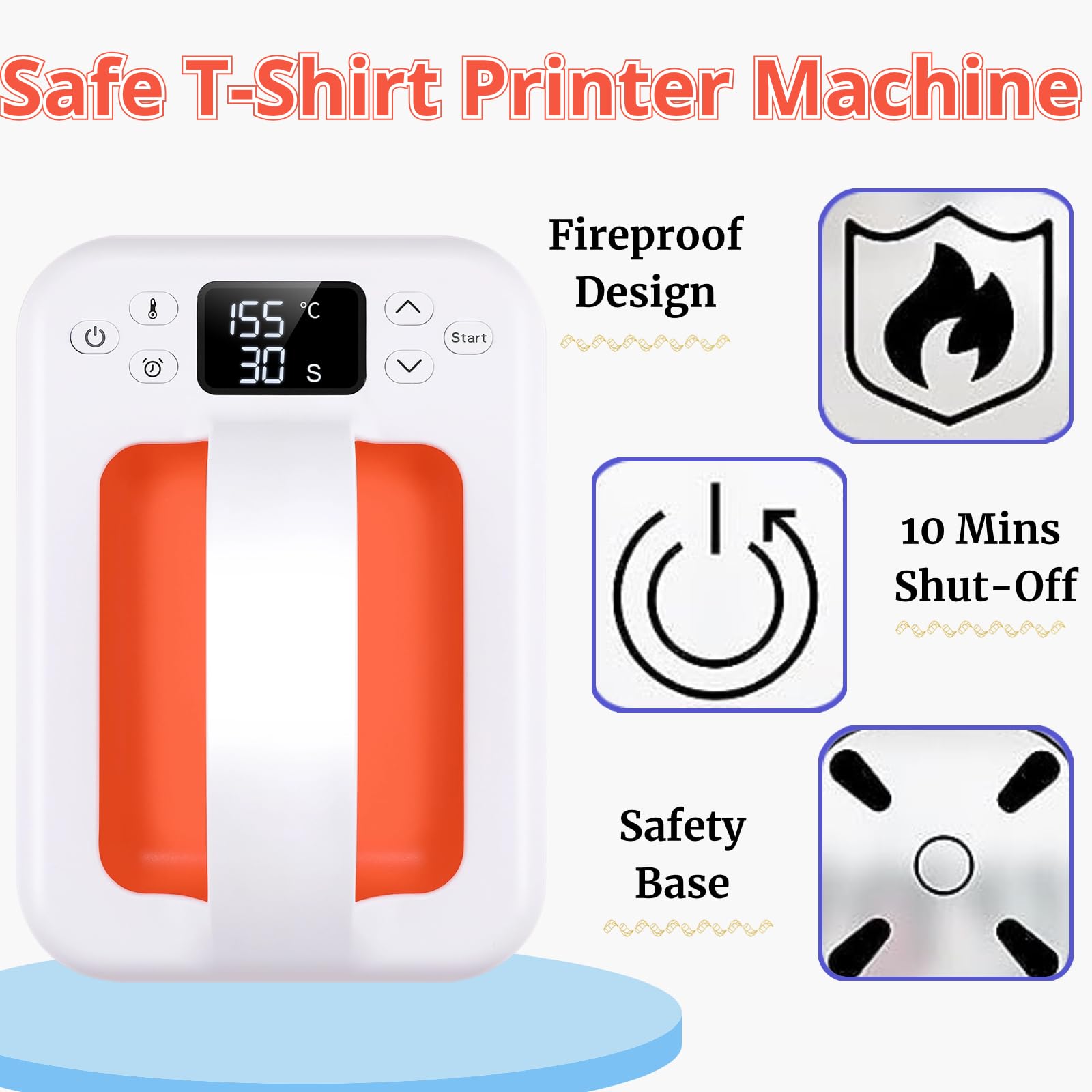 Amazon.co.jp: Tシャツ用熱プレス機 7インチ × 5インチ ポータブル
